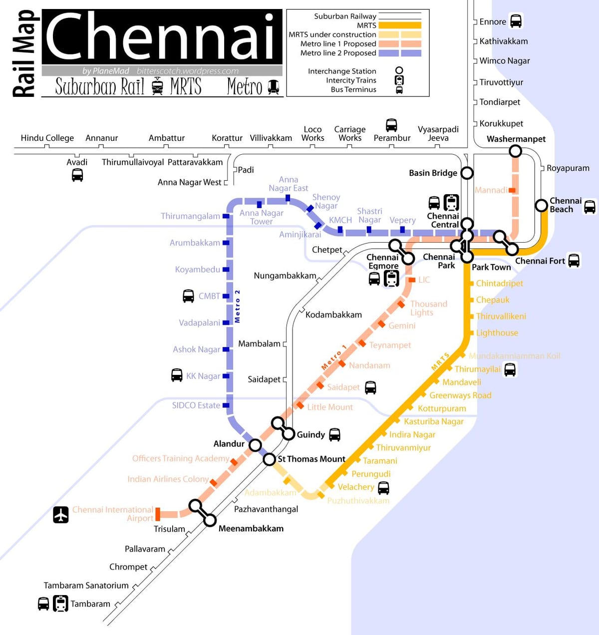 મેટ્રો રેલ ચેન્નાઇ રૂટ મેપ