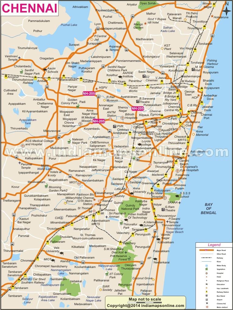 ચેન્નાઇ શહેર સંપૂર્ણ નકશો