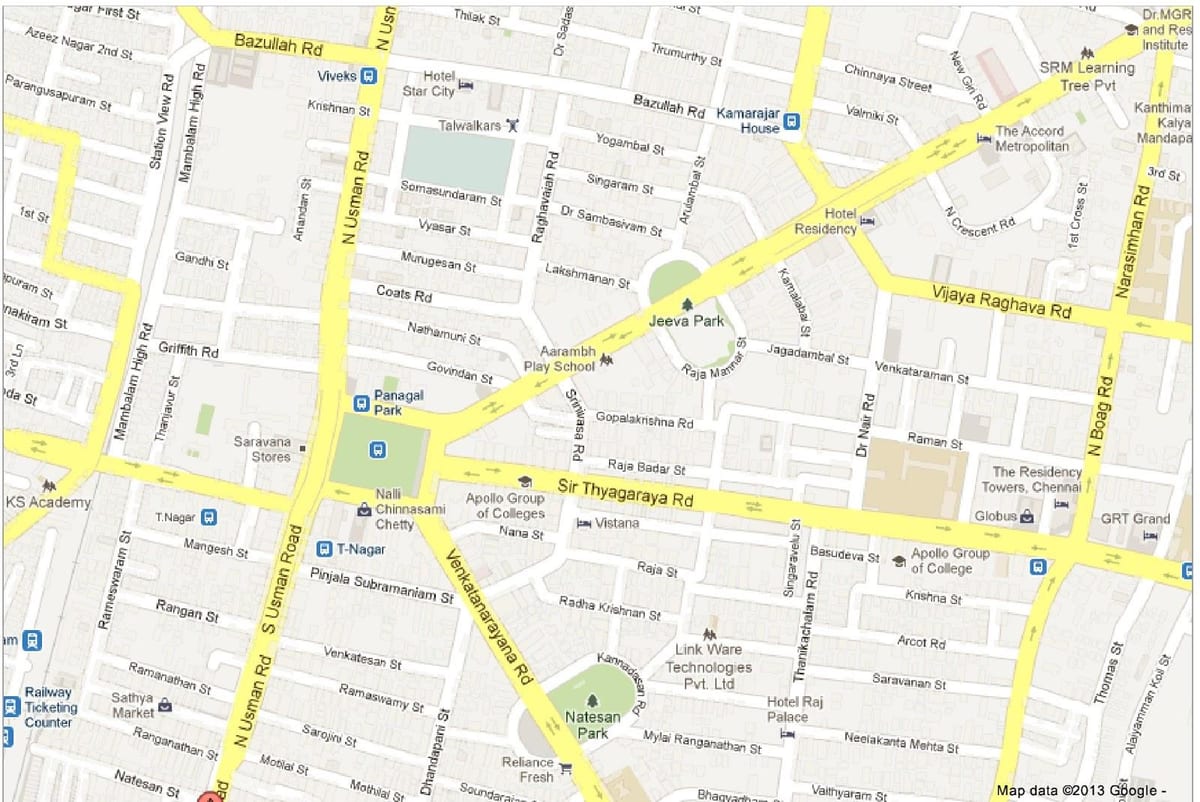 નકશો ચેન્નાઇ t Nagar